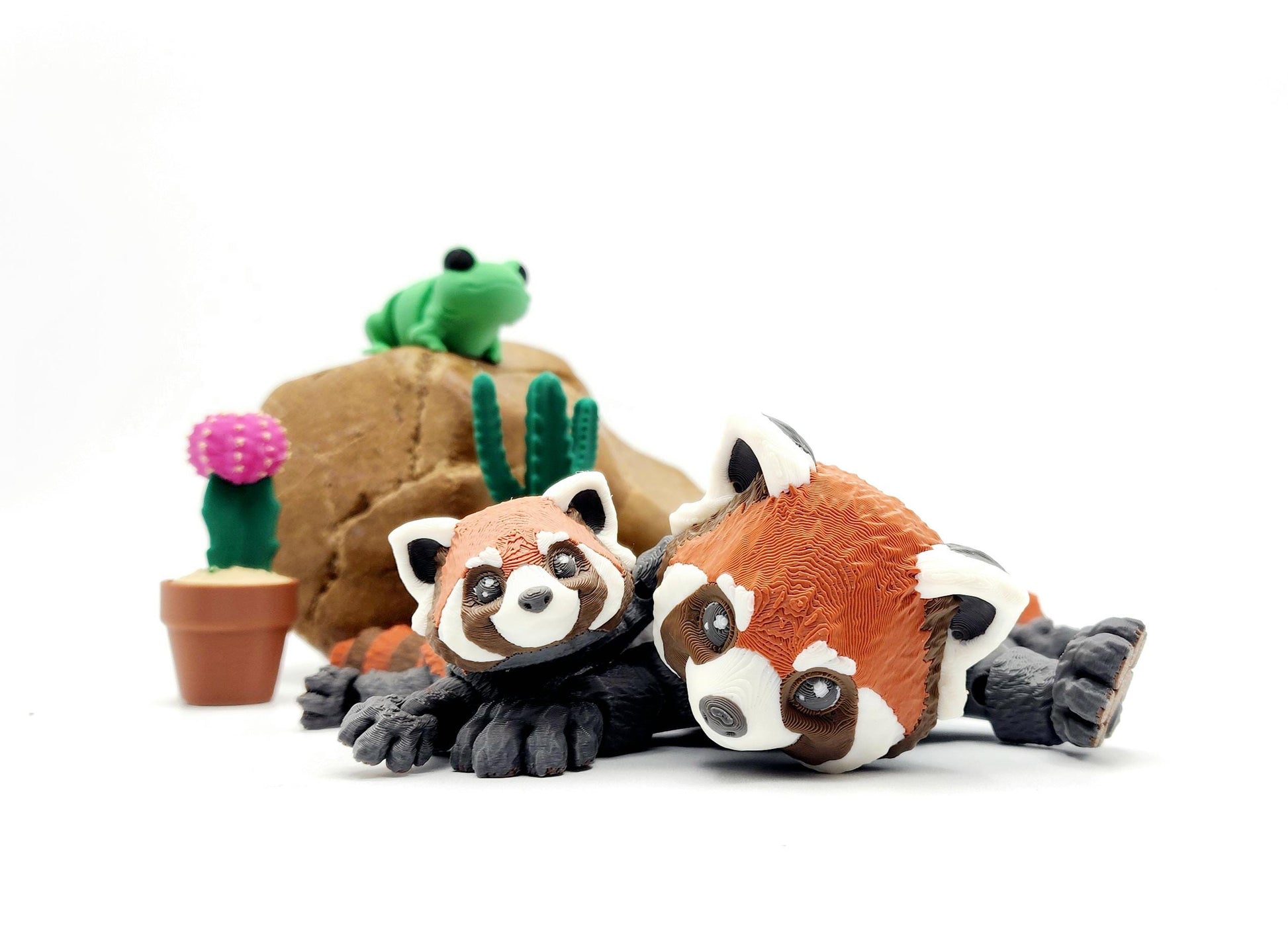 3D Printed Red Panda Toy – Articulated Figurine – Large or Small Poseable Animal Toy – Cute Collectible Gift for Animal Lovers