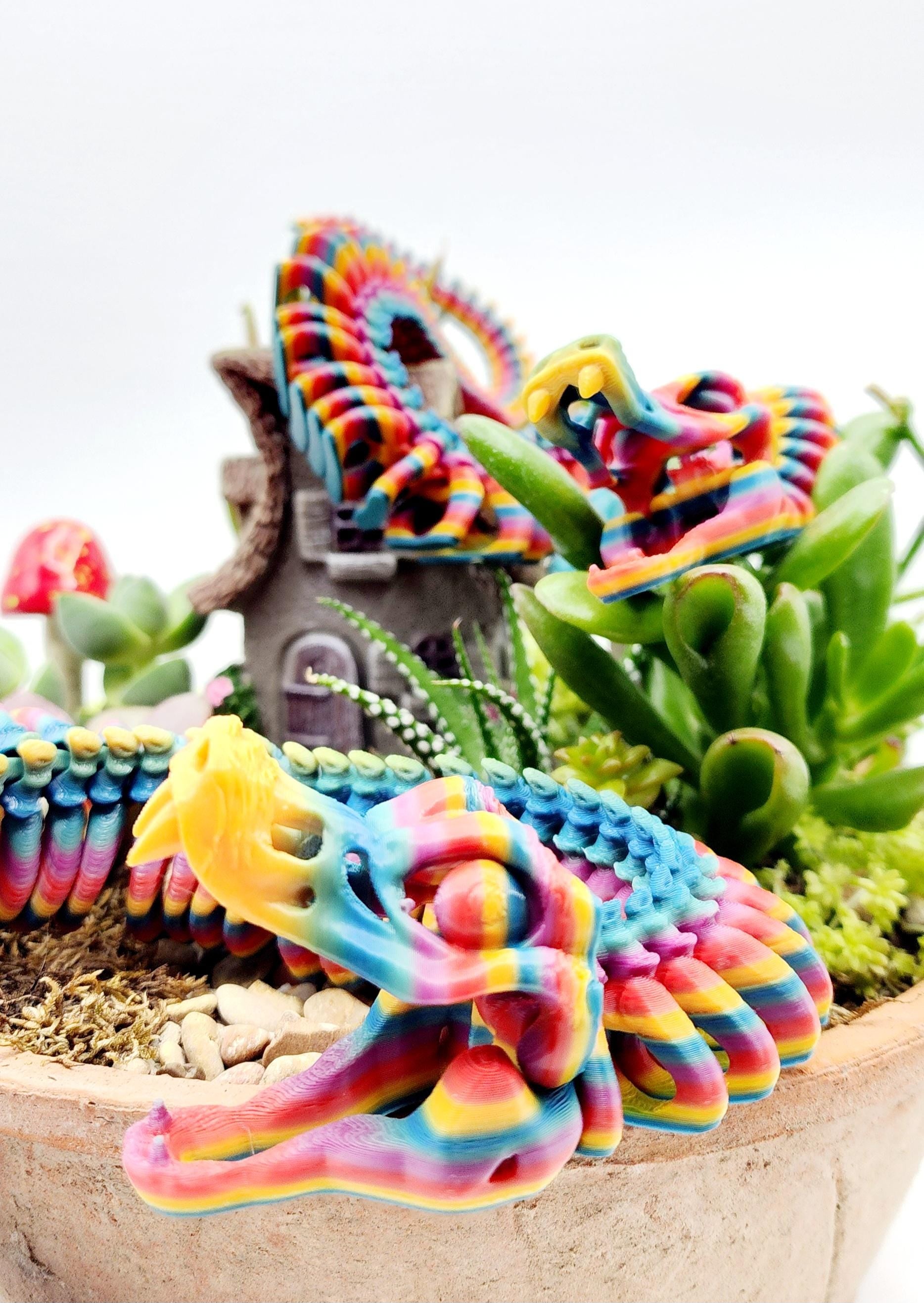 Skeleton Snake Fidget Toy | 3D Printed Articulated Snake | Rainbow or Bone Color | Large Medium Small | Stress Relief Desk Toy