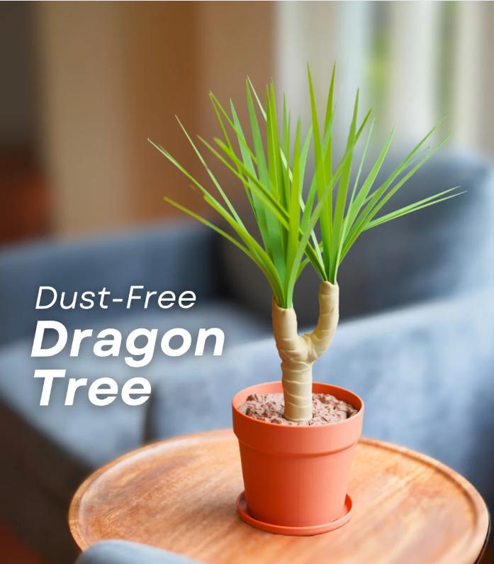 3D Printed Dragon Tree Dusting Set - Whimsical Cleaning Brush, Dustpan & Dustbin - Unique Home Decor