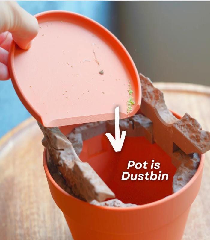 3D Printed Dragon Tree Dusting Set - Whimsical Cleaning Brush, Dustpan & Dustbin - Unique Home Decor