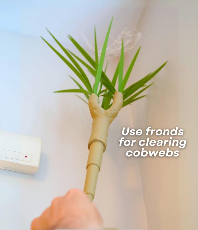 3D Printed Dragon Tree Dusting Set - Whimsical Cleaning Brush, Dustpan & Dustbin - Unique Home Decor