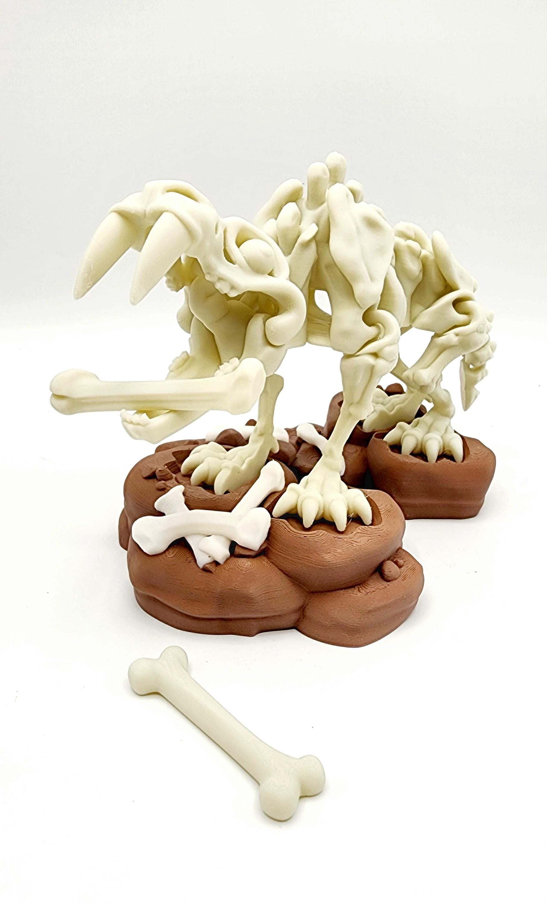 3D Printed Articulated Sabertooth Tiger Fidget Toy - Prehistoric Cat - Stress Relief - Desk Decor