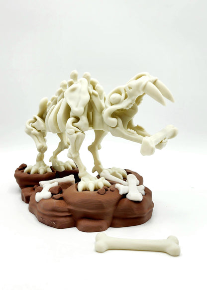 3D Printed Articulated Sabertooth Tiger Fidget Toy - Prehistoric Cat - Stress Relief - Desk Decor