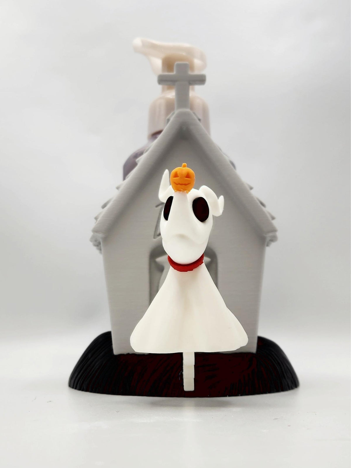 Floating Ghost Dog 3D printed soap dispenser holder, view 2
