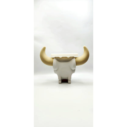 Texas Longhorn Skull 3D printed candle holder, view 3