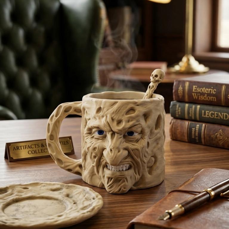 Burnt Face Dream Demon 3D printed ice cream pint holder, view 2