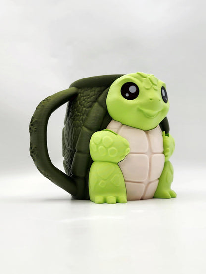 Turtle 3D printed ice cream pint holder, view 2