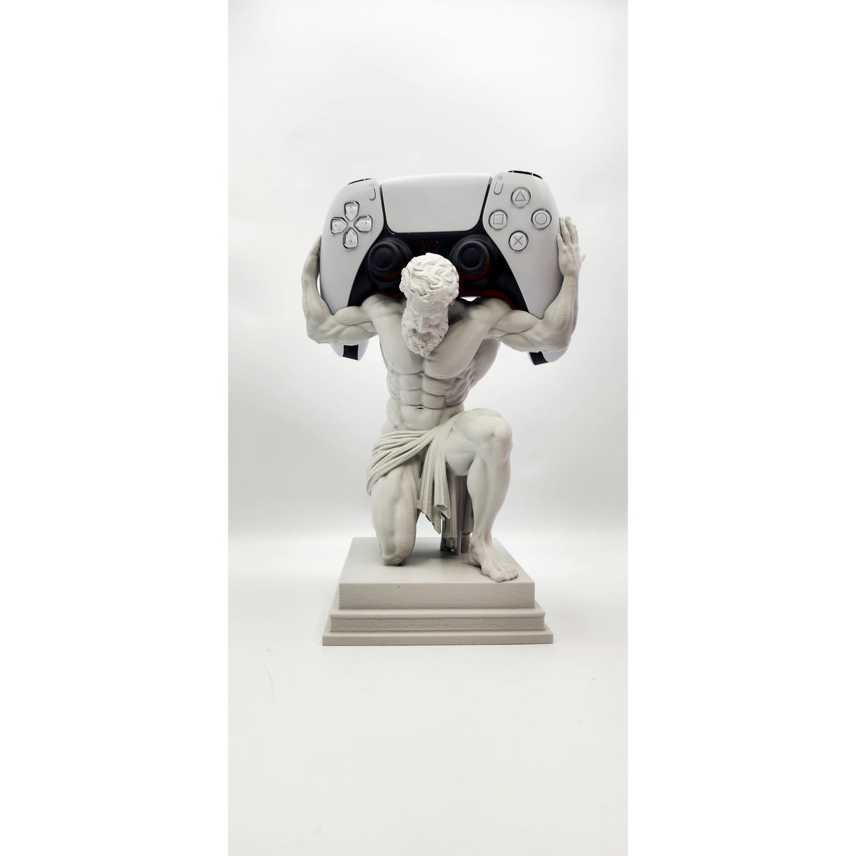 Atlas statue 3D printed controller stand, view 9