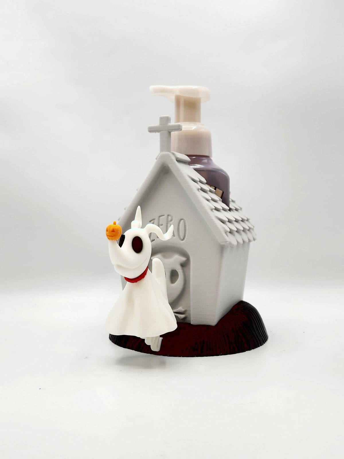 Floating Ghost Dog 3D printed soap dispenser holder, view 5