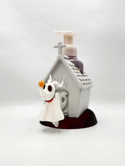 Floating Ghost Dog 3D printed soap dispenser holder, view 5