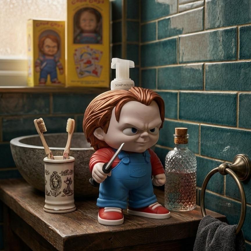 Creepy Killer Doll 3D printed soap holder, view 2