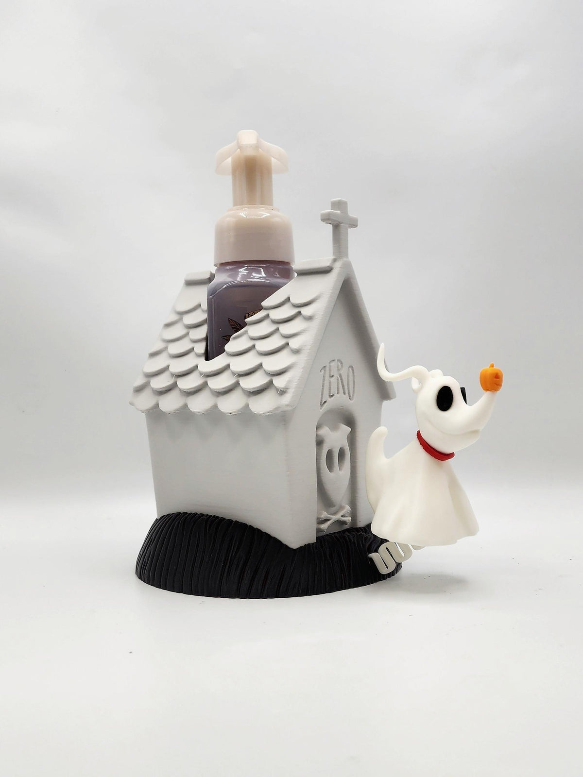 Floating Ghost Dog 3D printed soap dispenser holder, view 6