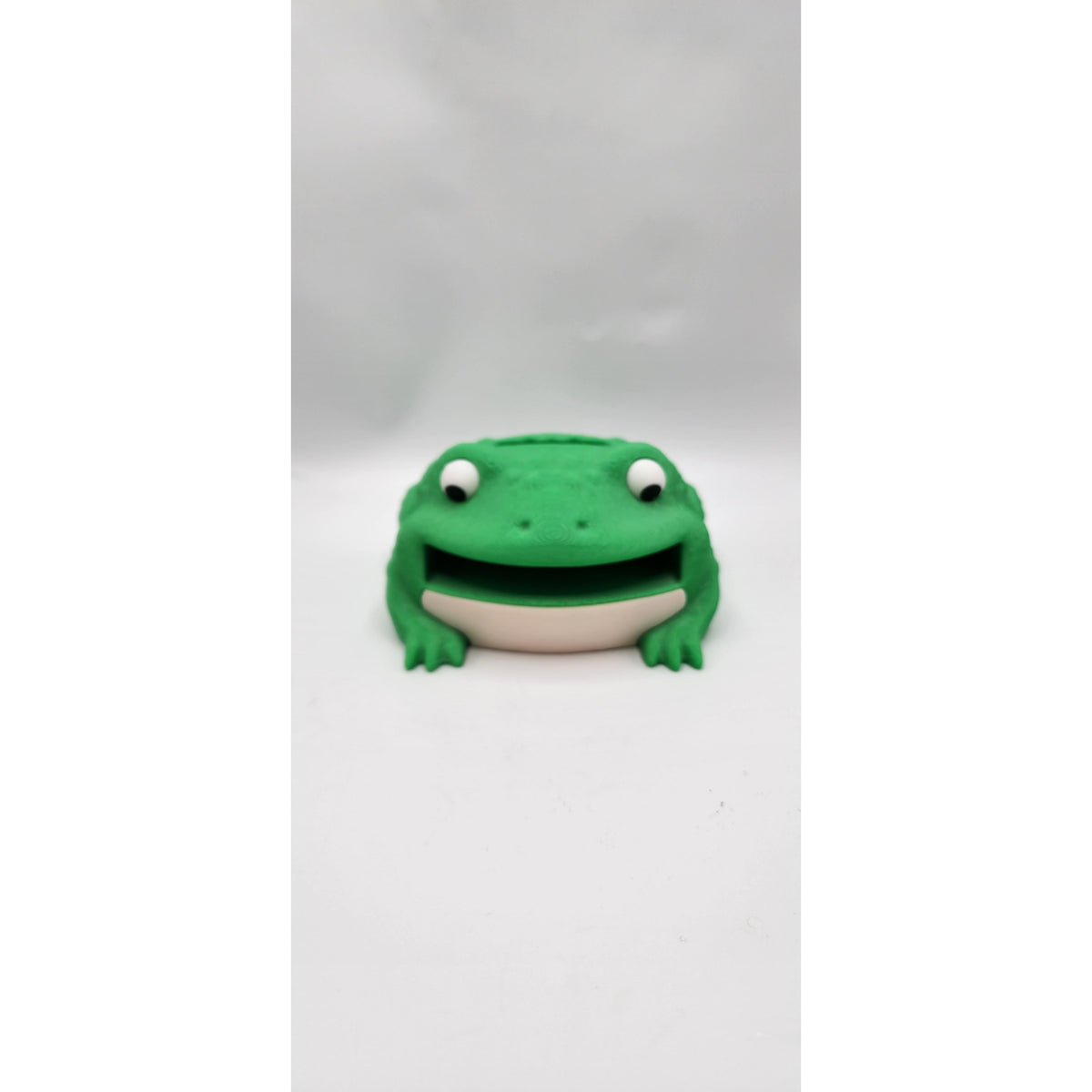 Toad 3D printed sticky note dispenser, view 4