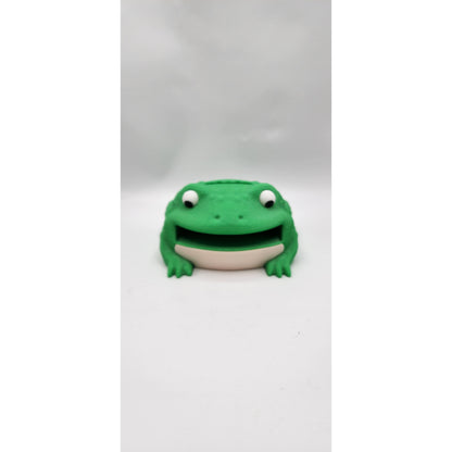 Toad 3D printed sticky note dispenser, view 4