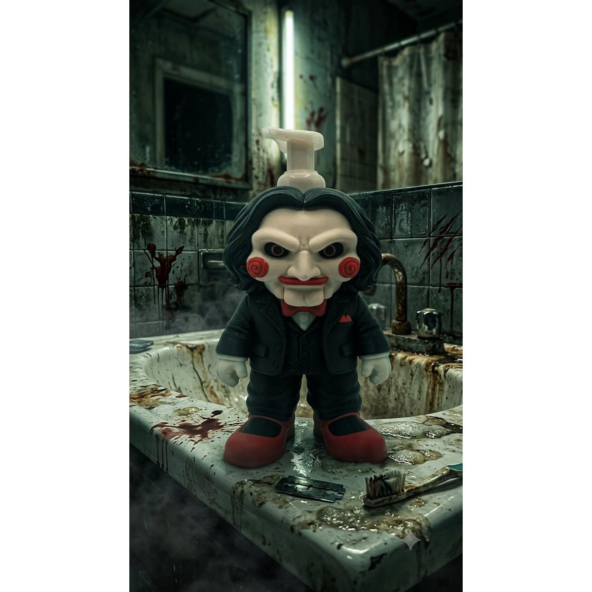 Spooky Retro 3D printed soap dispenser holder, view 8