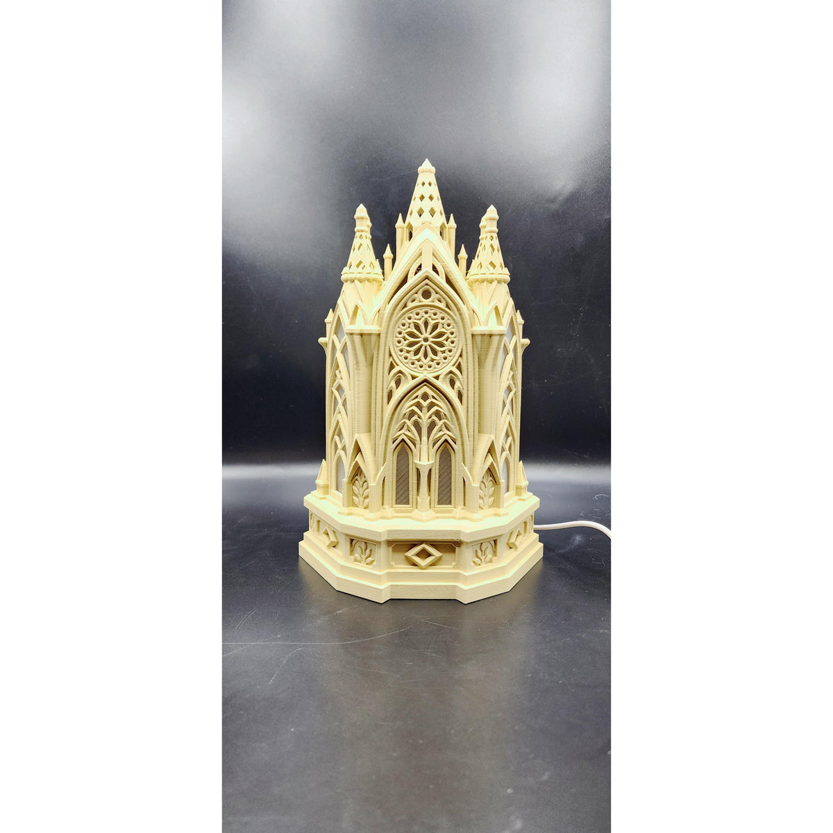 3D printed fantasy table lamp size and detail view