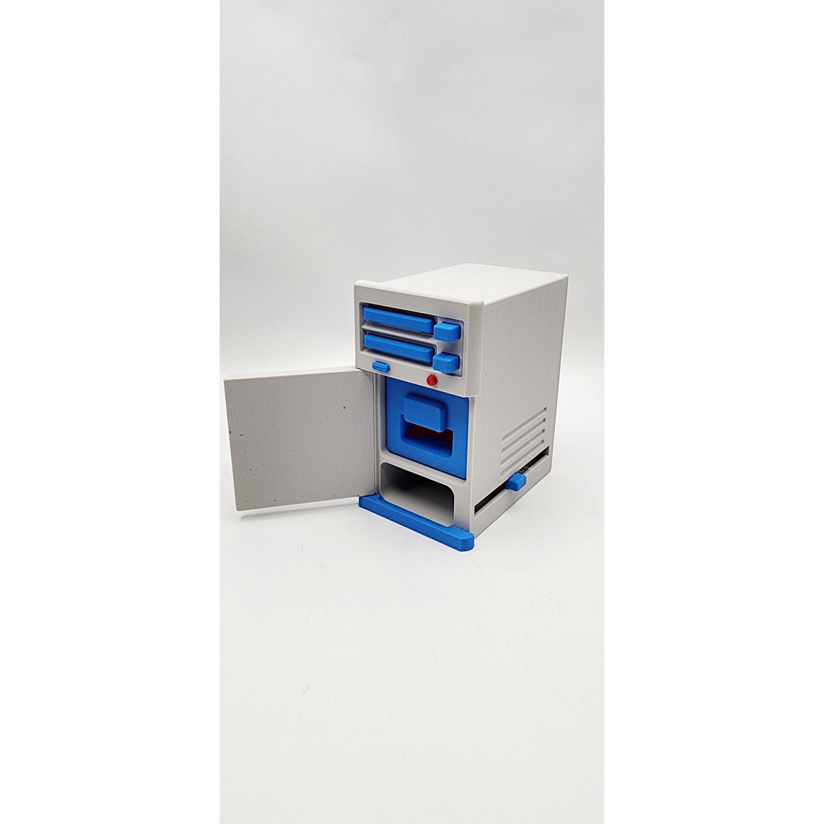 Retro 90s PC 3D printed desk organizer, view 2