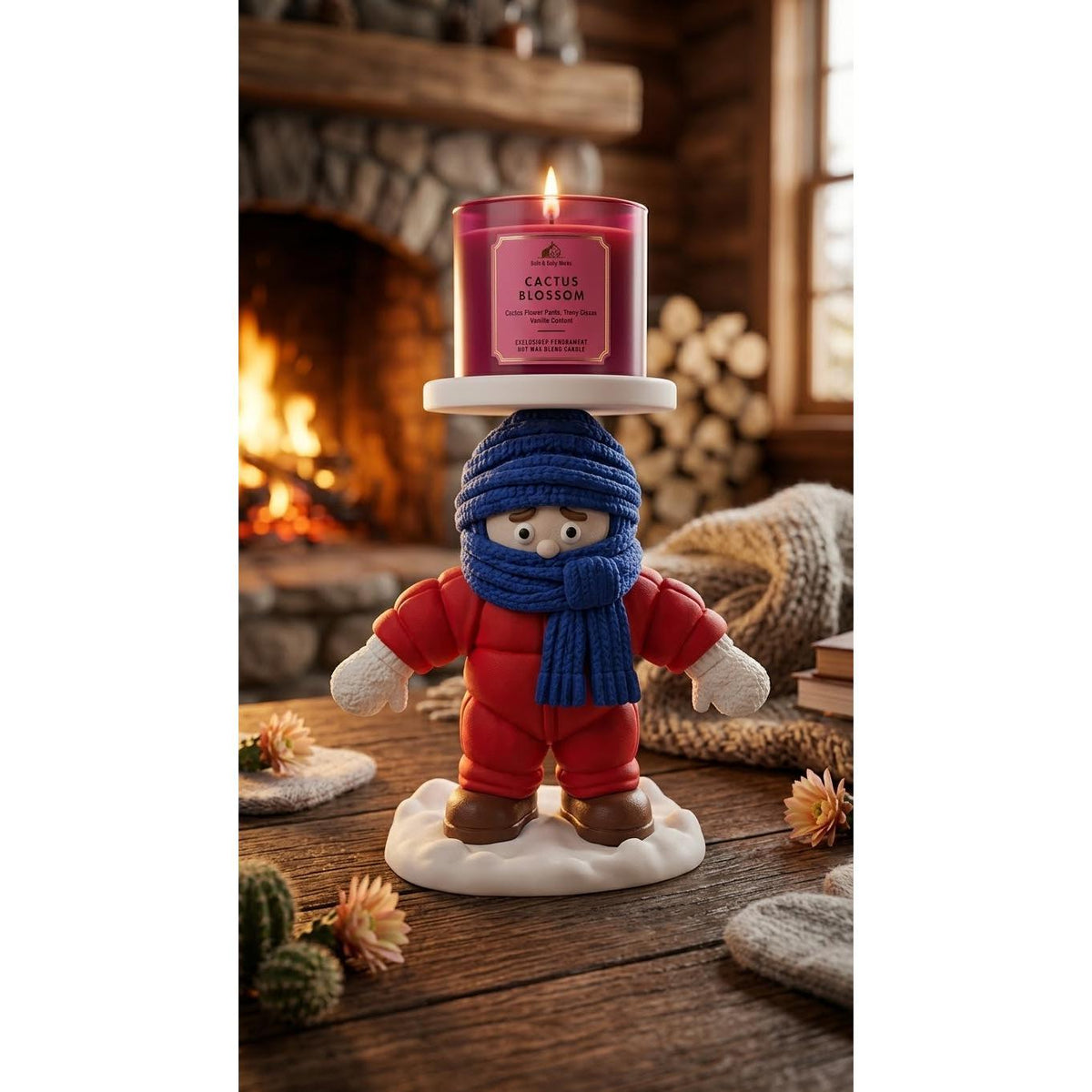 Kid Snowsuit 3D printed candle holder, view 1