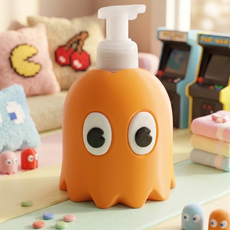 Pixel Arcade Ghostface 3D printed soap dispenser cover, view 1