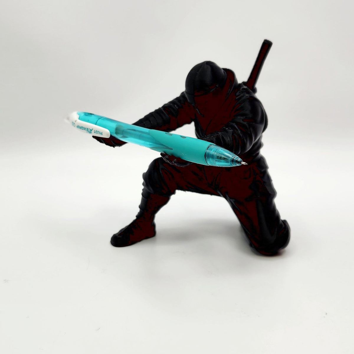 Kneeling Warrior 3D printed pen holder, view 8