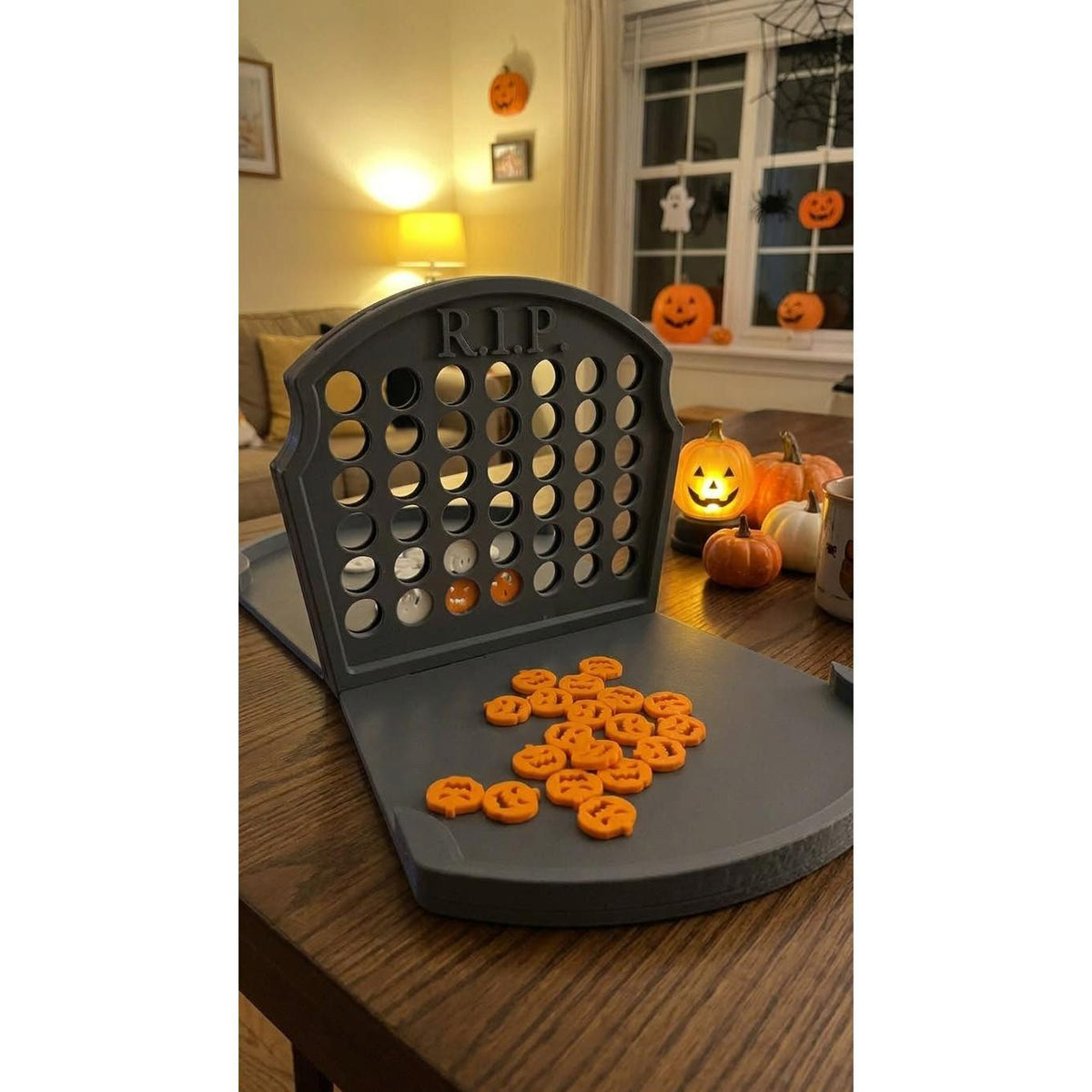 Halloween Tombstone Connect 3D printed game, view 3