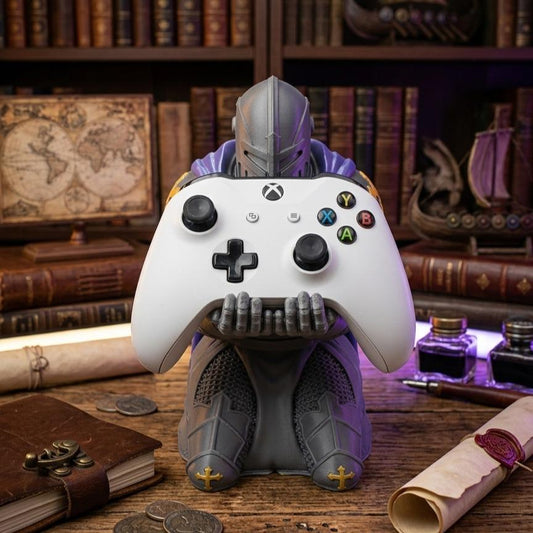 Kneeling Knight Paladin 3D printed controller stand, view 1