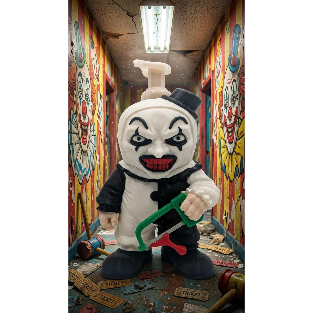 Slasher Mime Clown 3D printed soap holder, view 2