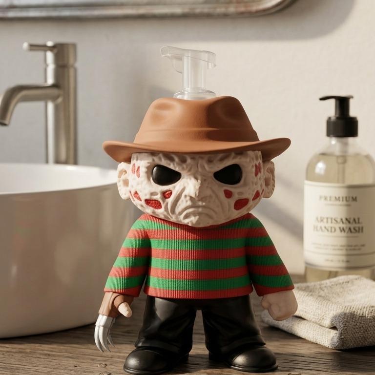 Horror Chibi Figure 3D printed soap pump holder, view 1