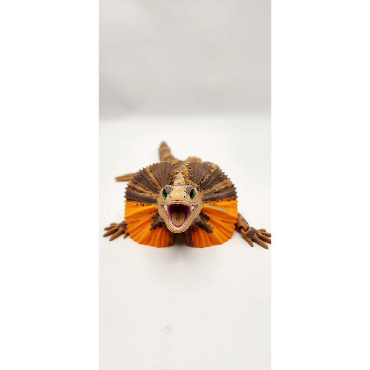 Frilled Neck Lizard 3D printed articulated model, view 9