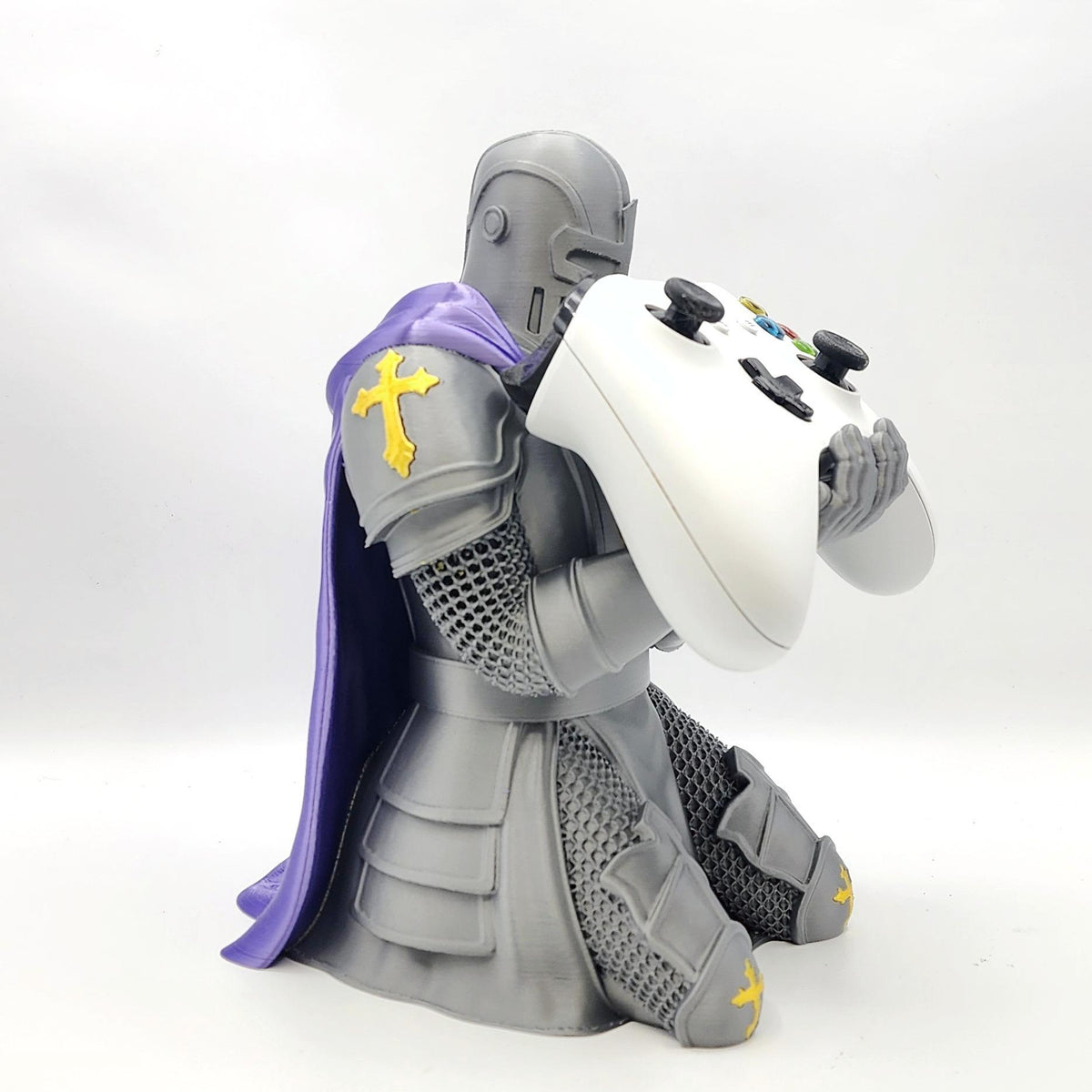 Kneeling Knight Paladin 3D printed controller stand, view 5
