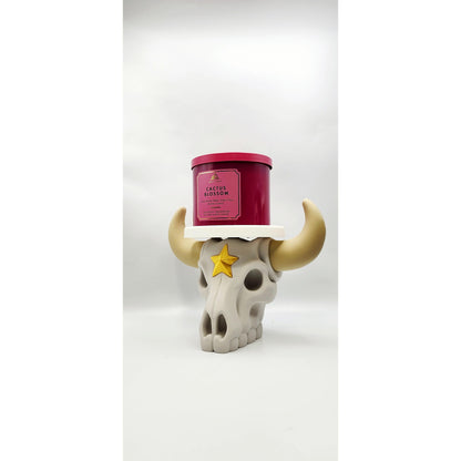 Texas Longhorn Skull 3D printed candle holder, view 6