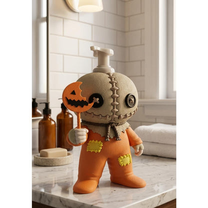 Burlap Sack Figure 3D printed soap bottle sleeve, view 1