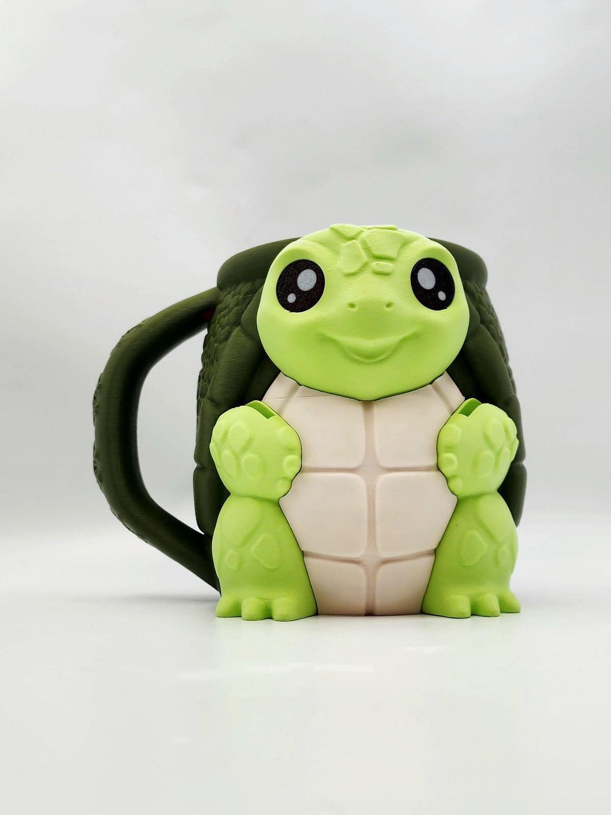 Turtle 3D printed ice cream pint holder, view 1