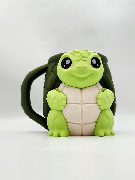 Turtle 3D printed ice cream pint holder, view 1