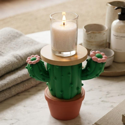 Desert Cactus 3D printed candle holder, view 2