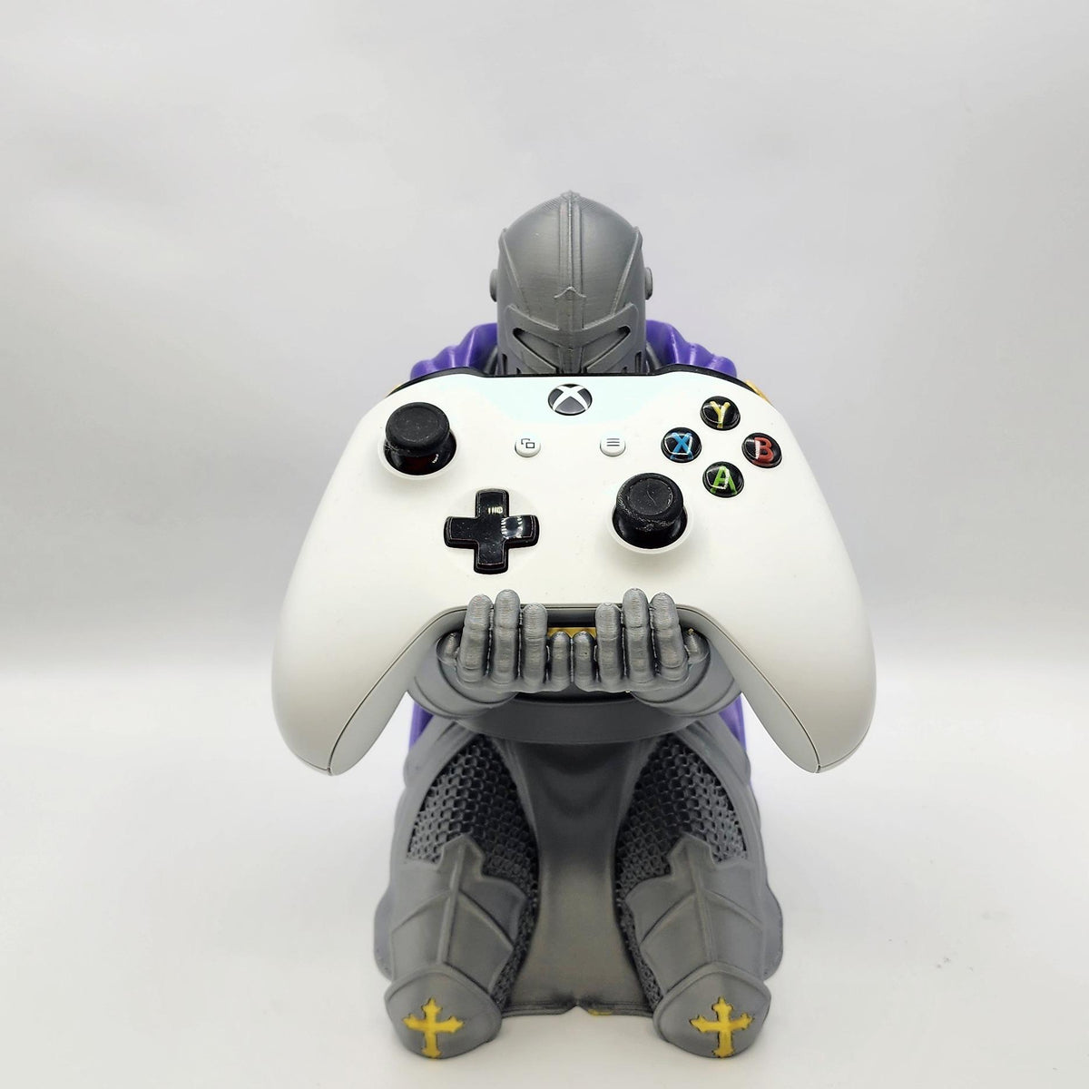 Kneeling Knight Paladin 3D printed controller stand, view 3