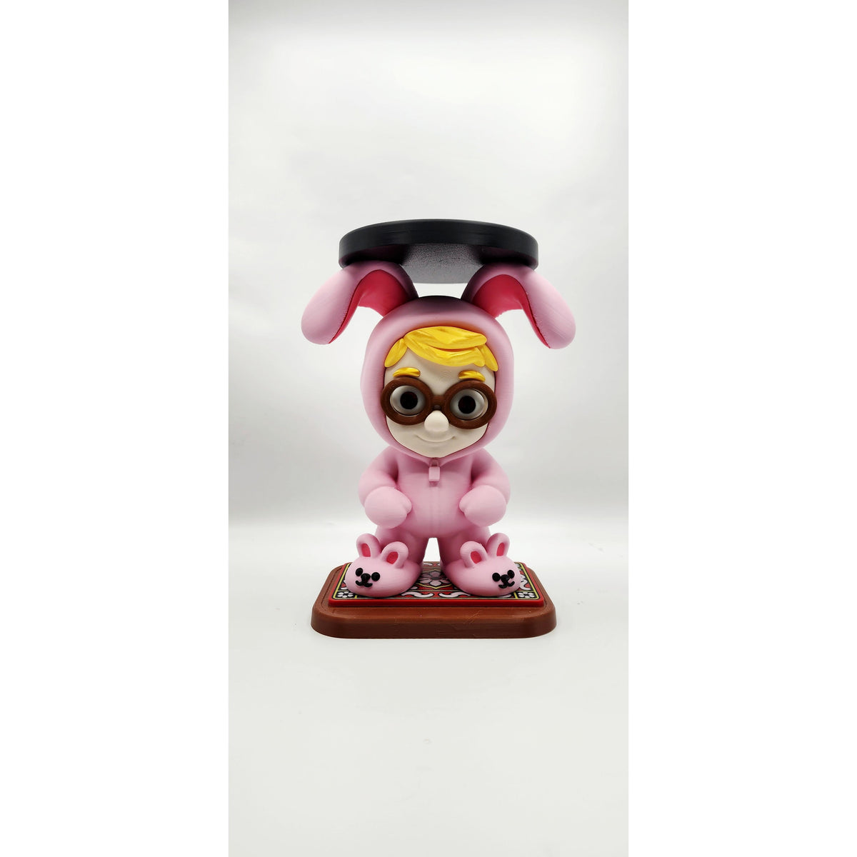 Pink Bunny Onesie 3D printed candle holder, view 4