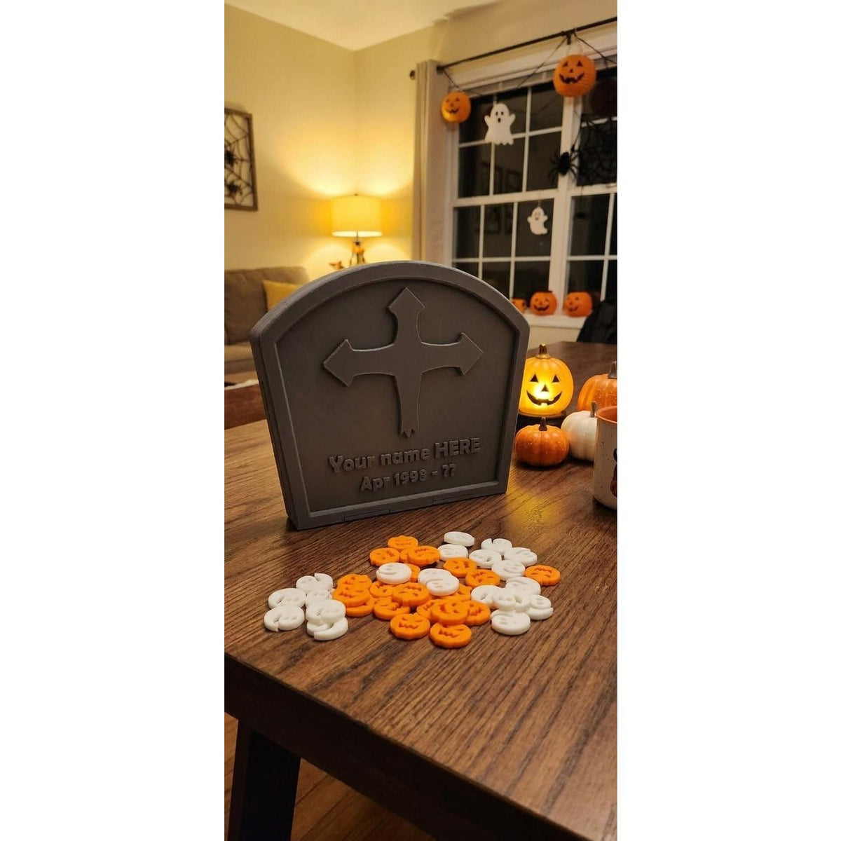 Halloween Tombstone Connect 3D printed game, view 2