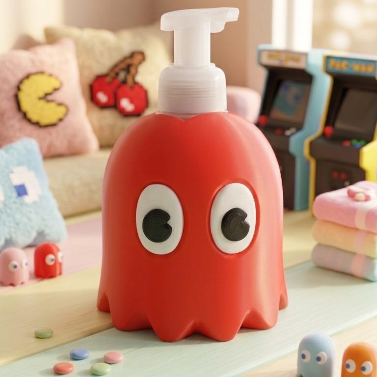 Pixel Arcade Ghostface 3D printed soap dispenser cover, view 2