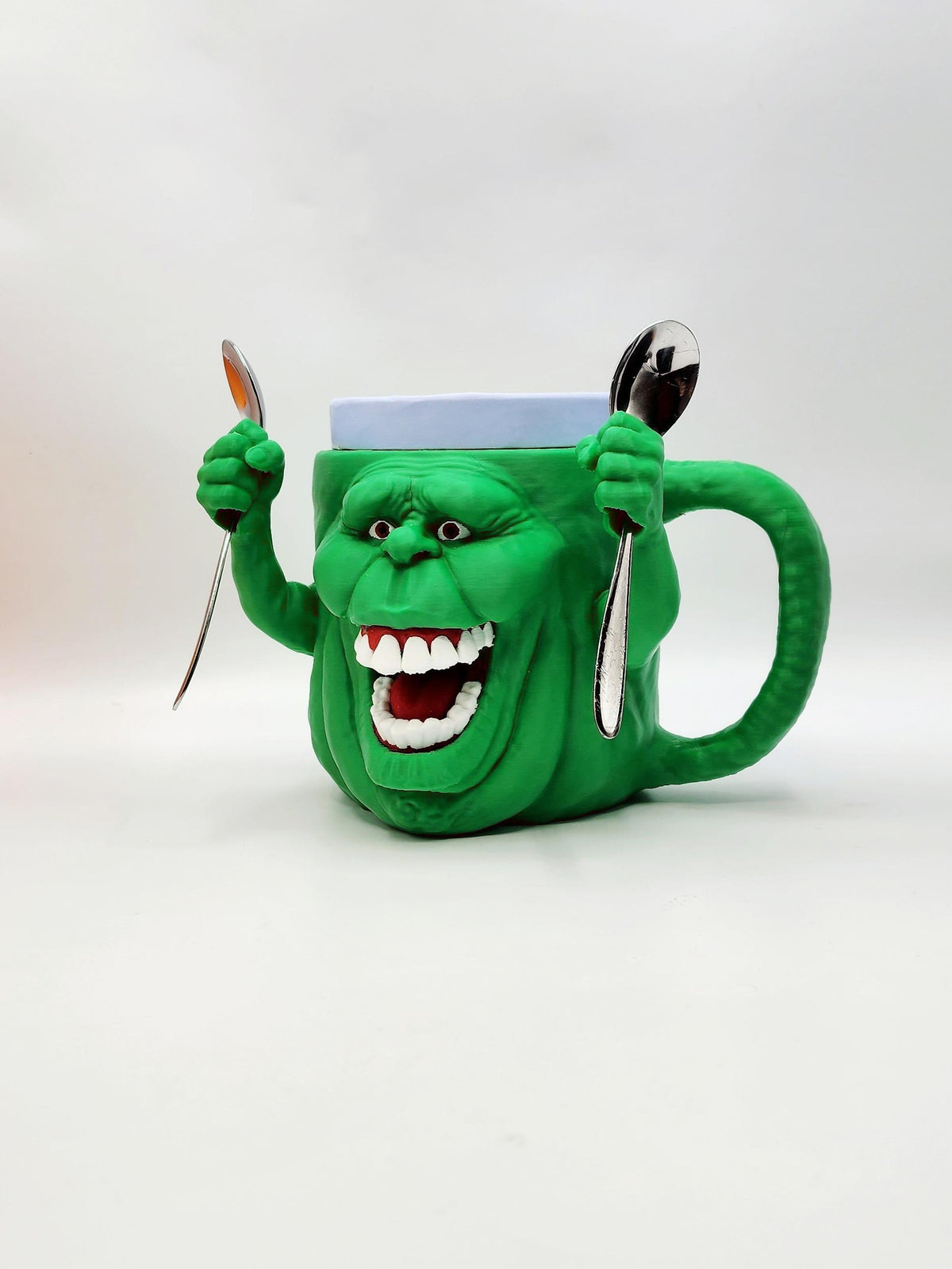 Hungry Green Ghost 3D printed ice cream pint holder, view 8