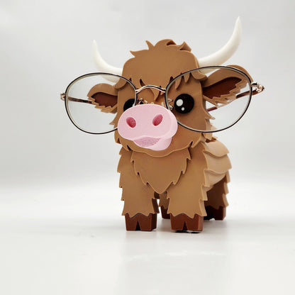 Highland Cow 3D printed eyeglasses holder, view 9
