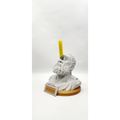 Cyclops Bust 3D printed pen stand, view 1