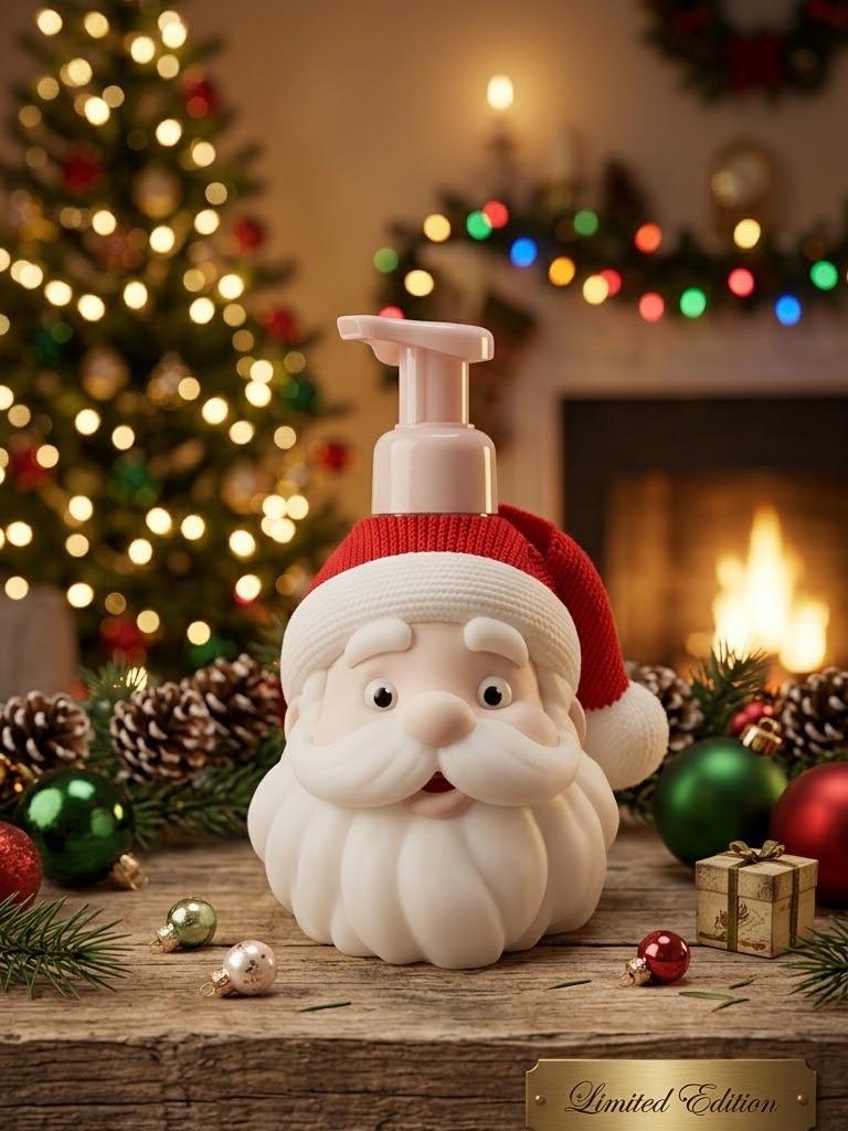Santa Claus 3D printed soap dispenser holder, view 2