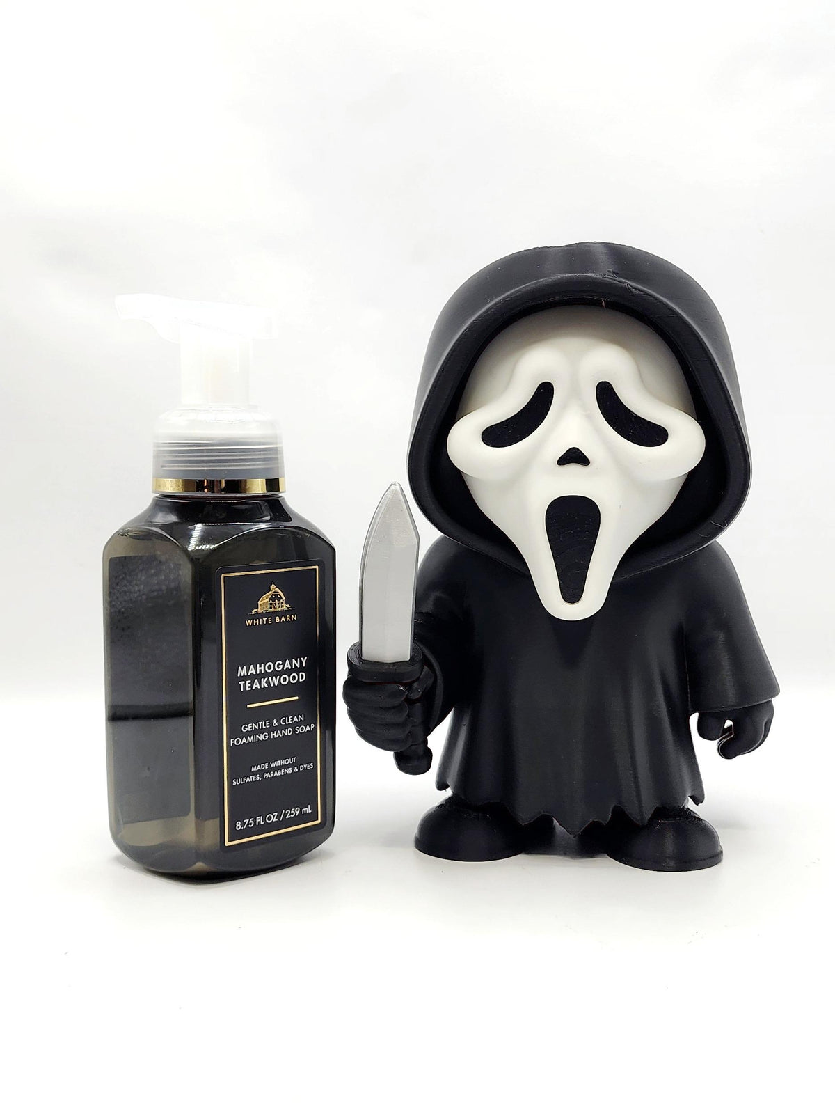 Halloween Ghost Slasher 3D printed soap pump holder, view 6