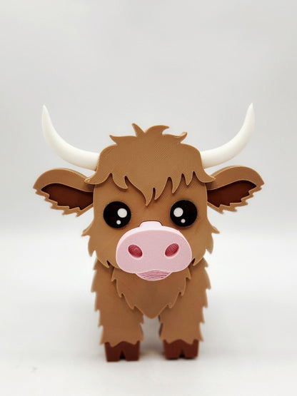 Highland Cow 3D printed eyeglasses holder, view 4
