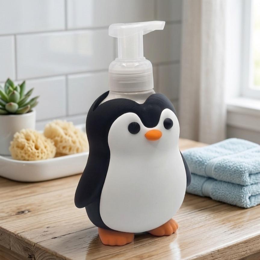 Cute Foam Pump 3D printed soap bottle cover, view 2
