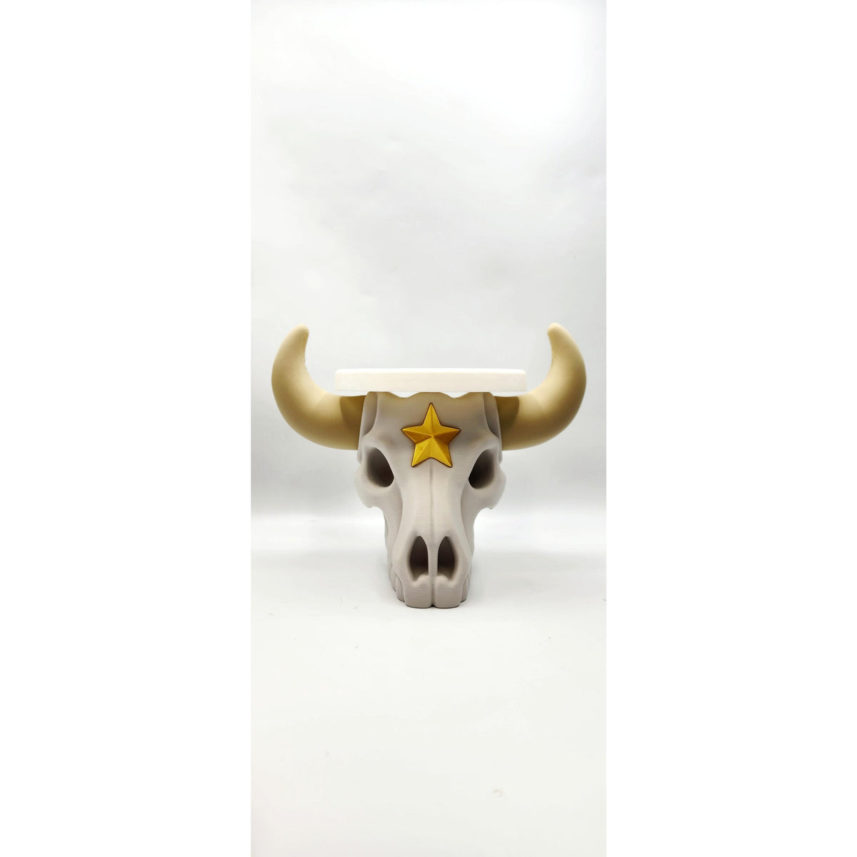 Texas Longhorn Skull 3D printed candle holder, view 2