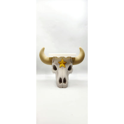 Texas Longhorn Skull 3D printed candle holder, view 2