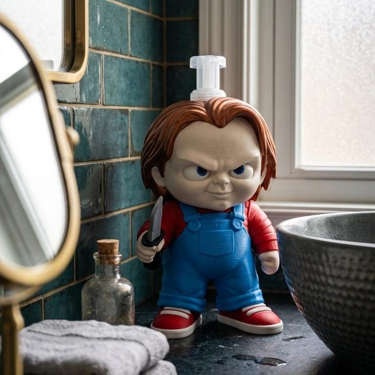 Creepy Killer Doll 3D printed soap holder, view 3