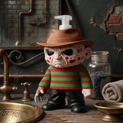 Horror Chibi Figure 3D printed soap pump holder, view 3